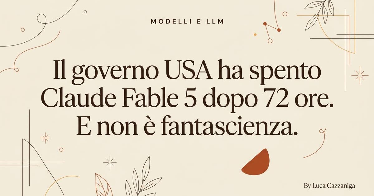 Il governo USA ha spento Claude Fable 5 dopo 72 ore. E non è fantascienza.