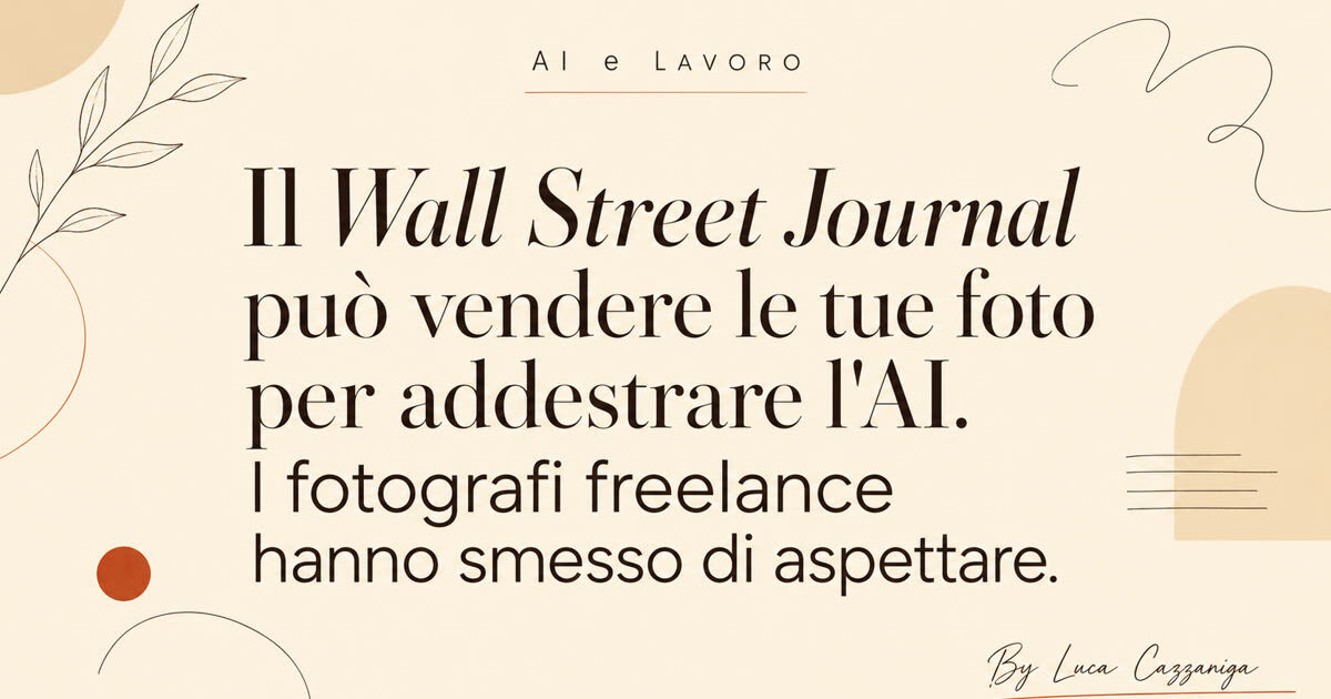 Il Wall Street Journal può vendere le tue foto per addestrare l'AI. I fotografi freelance hanno smesso di aspettare.
