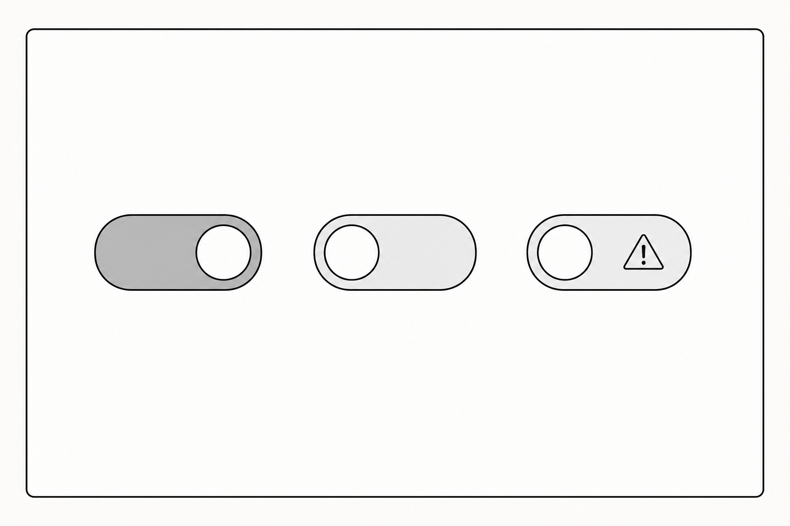 Tre switch di permessi per ChatGPT Work allineati orizzontalmente, che mostrano i diversi stati di controllo di accesso.