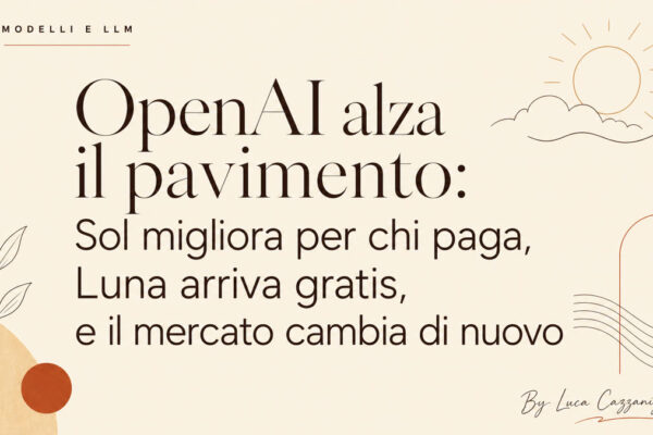 OpenAI alza il pavimento: Sol migliora per chi paga, Luna arriva gratis, e il mercato cambia di nuovo