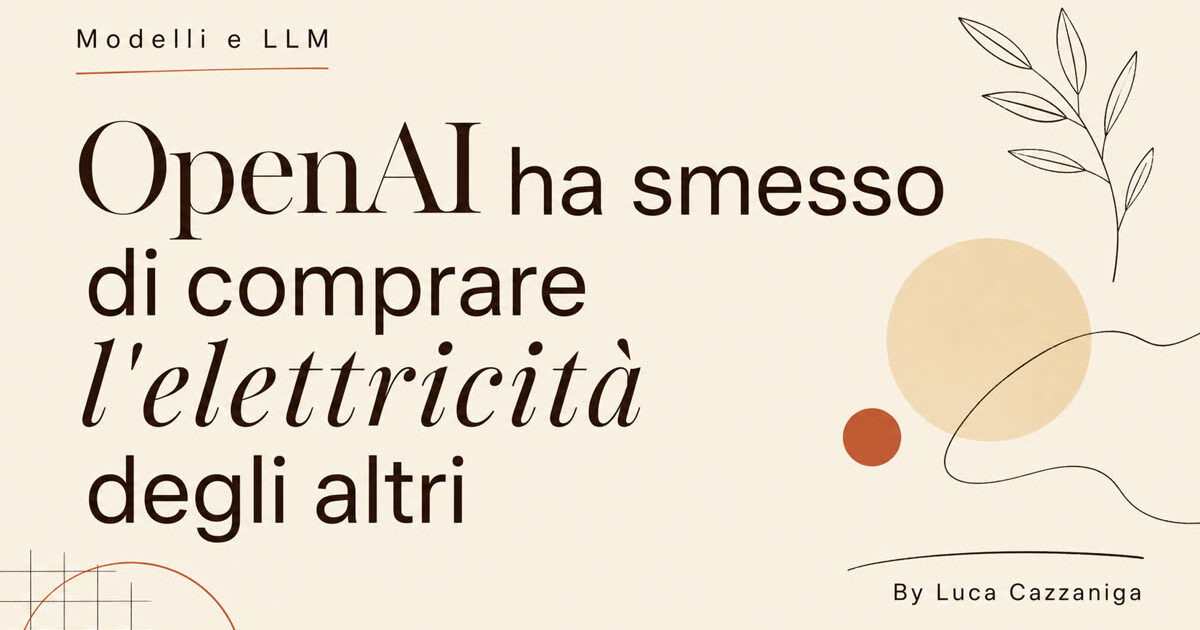 OpenAI ha smesso di comprare l'elettricità degli altri