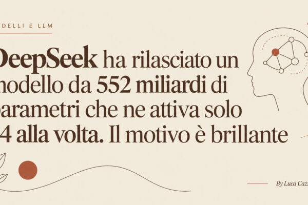 DeepSeek ha rilasciato un modello da 552 miliardi di parametri che ne attiva solo 24 alla volta. Il motivo è brillante