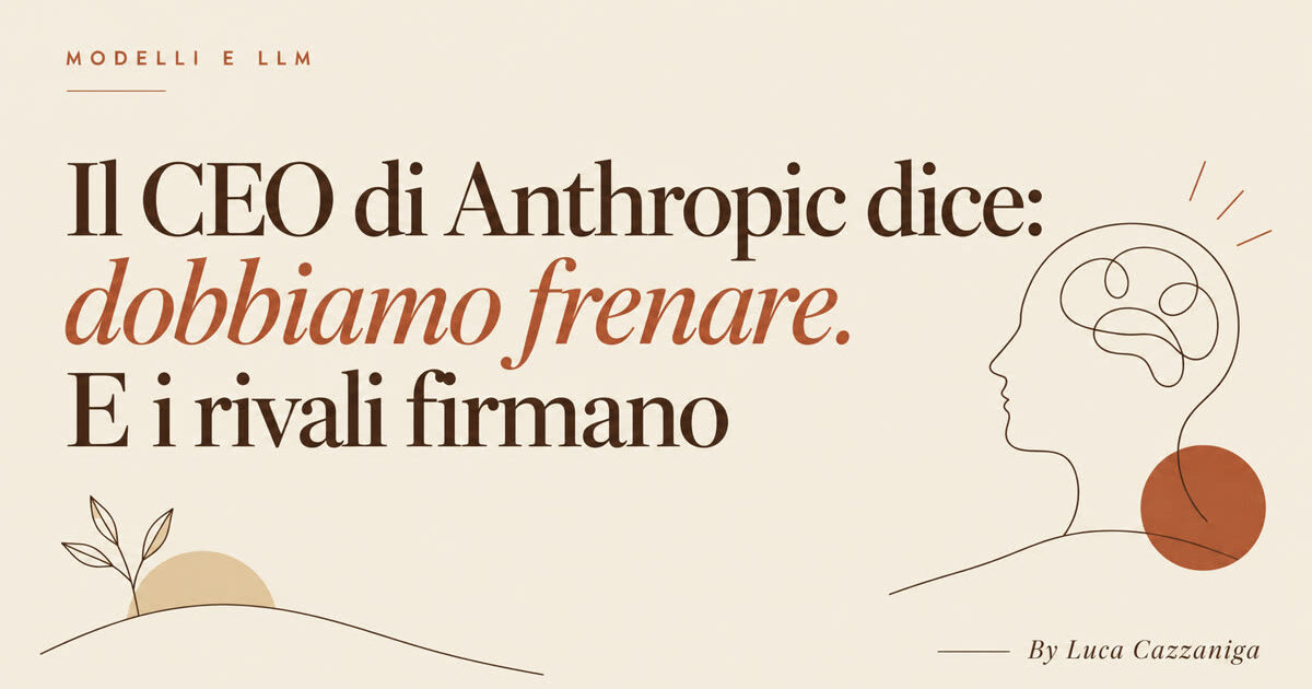 Il CEO di Anthropic dice: dobbiamo frenare. E i rivali firmano