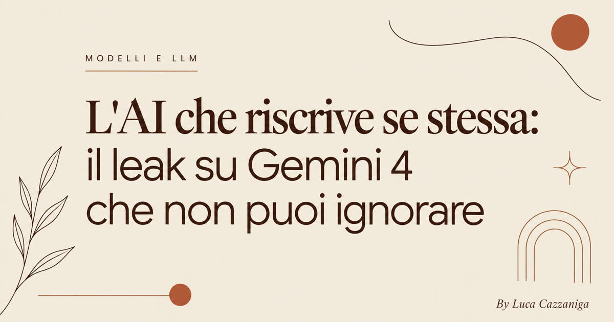 L'AI che riscrive se stessa: il leak su Gemini 4 che non puoi ignorare