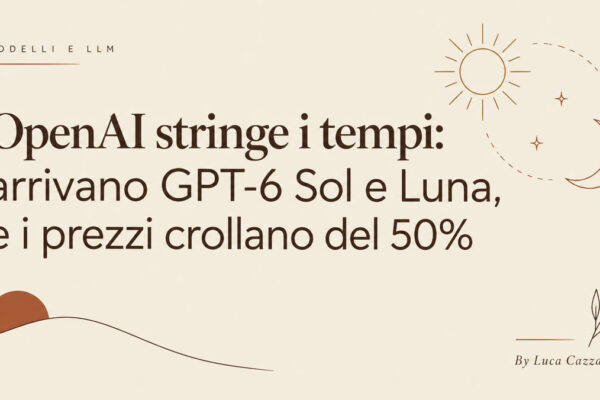 OpenAI stringe i tempi: arrivano GPT-6 Sol e Luna, e i prezzi crollano del 50%
