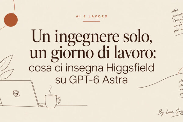 Un ingegnere solo, un giorno di lavoro: cosa ci insegna Higgsfield su GPT-6 Astra