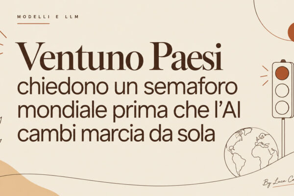 Ventuno Paesi chiedono un semaforo mondiale prima che l'AI cambi marcia da sola