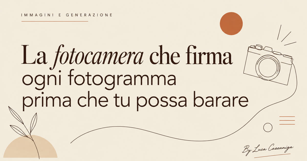 La fotocamera che firma ogni fotogramma prima che tu possa barare