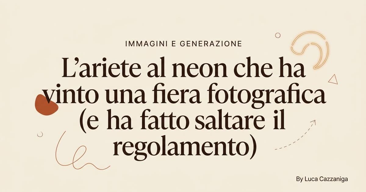 L'ariete al neon che ha vinto una fiera fotografica (e ha fatto saltare il regolamento)