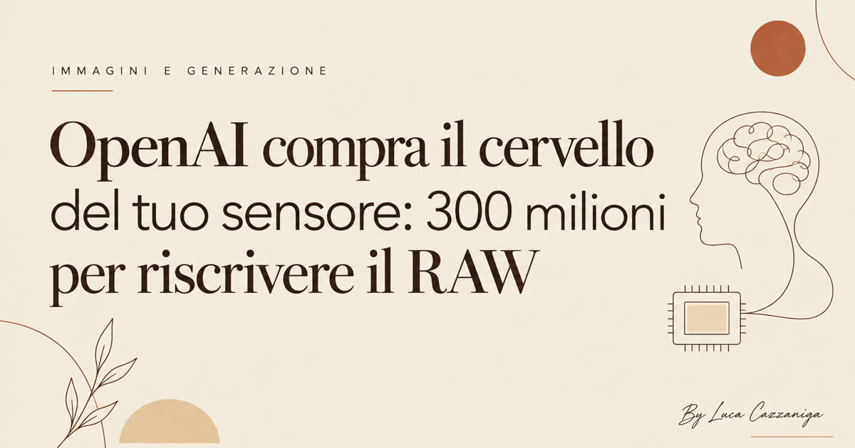 OpenAI compra il cervello del tuo sensore: 300 milioni per riscrivere il RAW