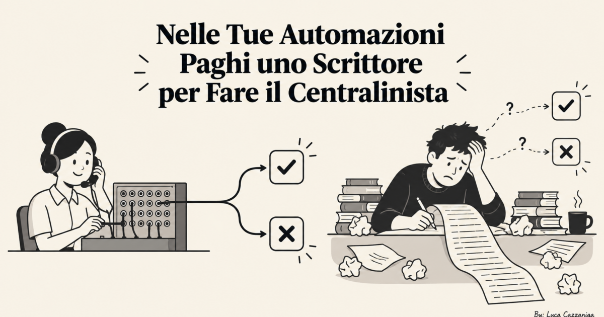 Nelle Tue Automazioni Paghi uno Scrittore per Fare il Centralinista