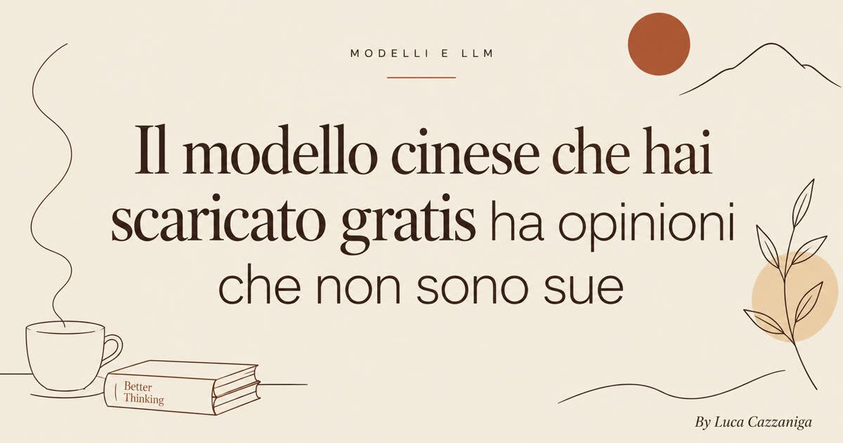 Il modello cinese che hai scaricato gratis ha opinioni che non sono sue