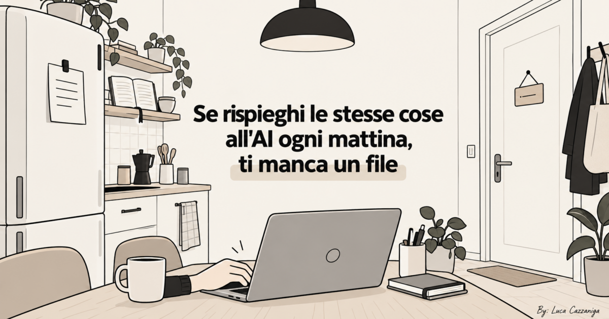 Se rispieghi le stesse cose all'AI ogni mattina, ti manca un file