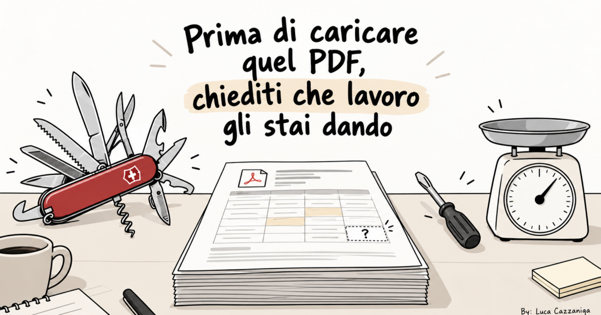 Prima di caricare quel PDF, chiediti che lavoro gli stai dando