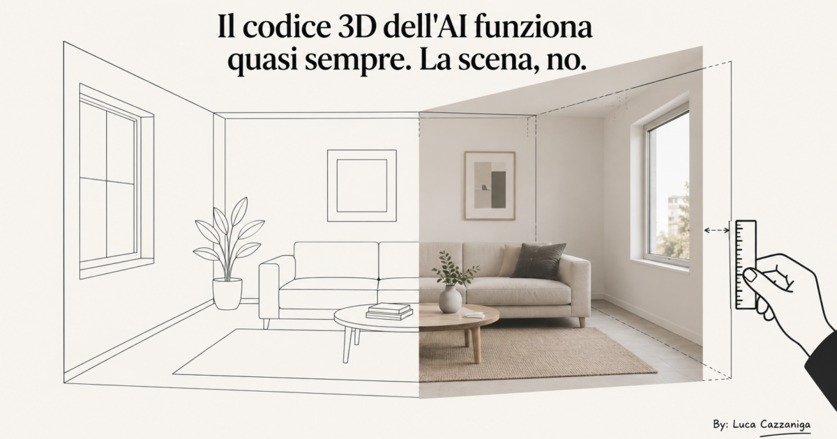 Il codice 3D dell'AI funziona quasi sempre. La scena, no.