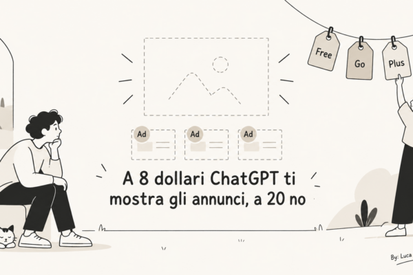 A 8 dollari ChatGPT ti mostra gli annunci, a 20 no