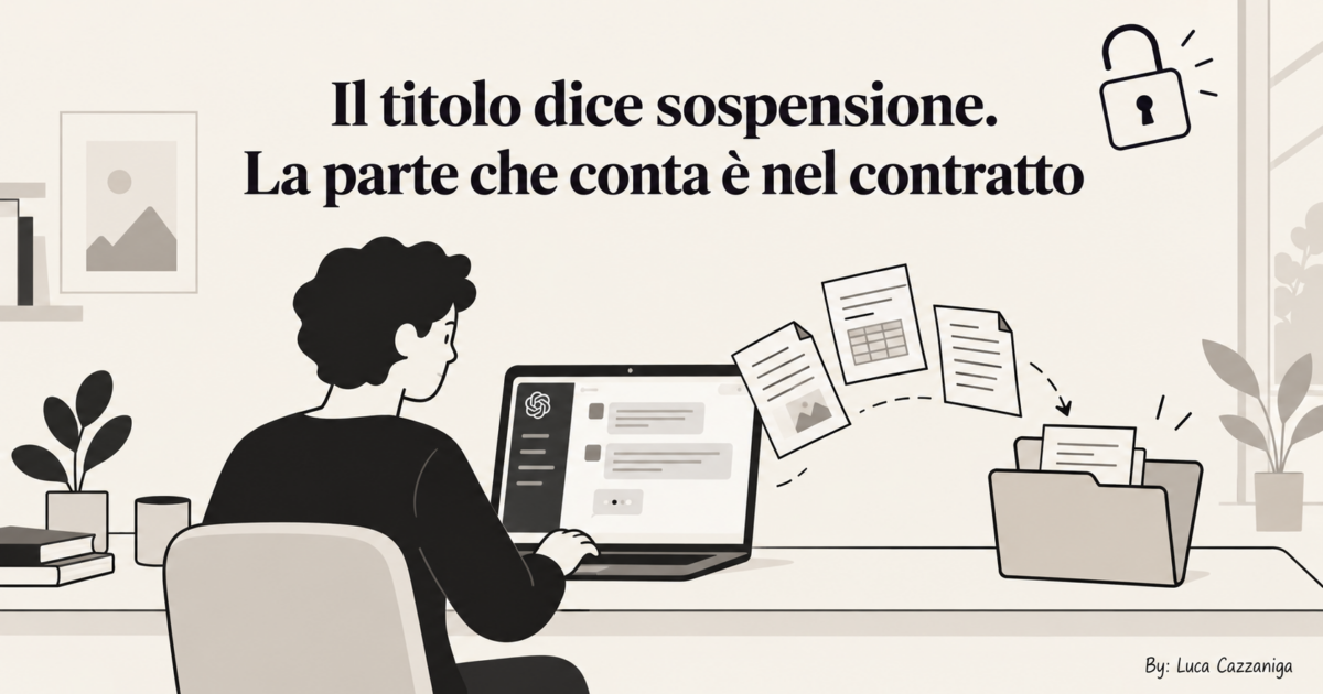 Il titolo dice sospensione. La parte che conta è nel contratto
